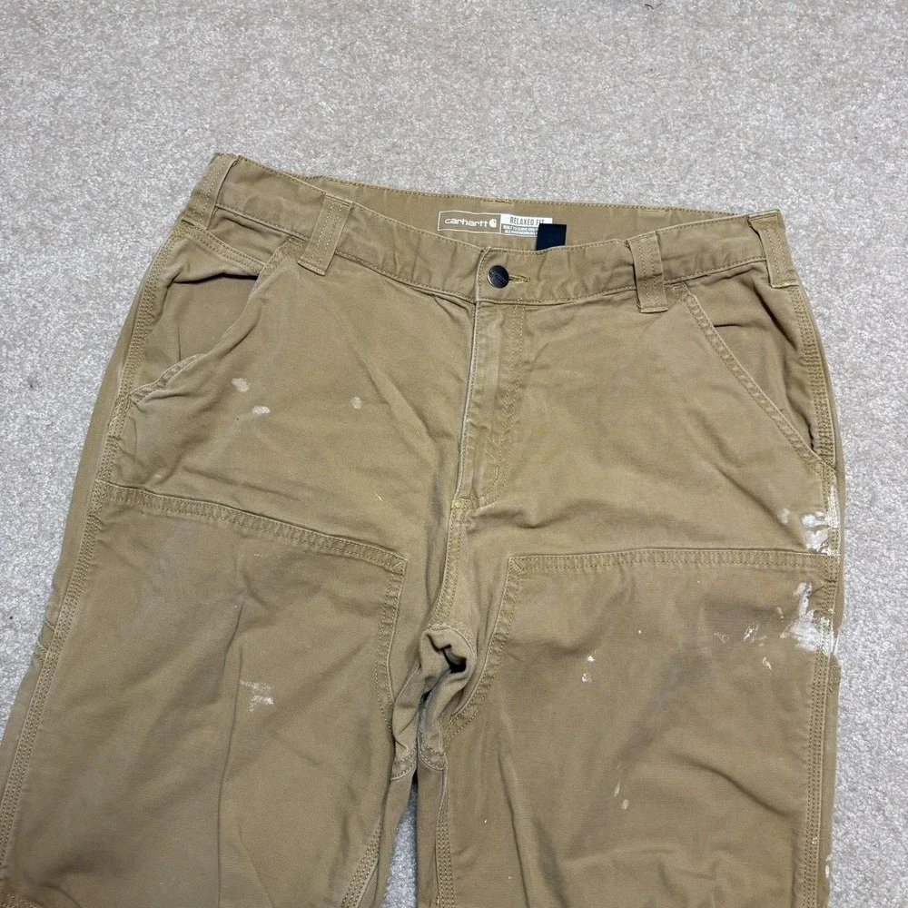 Carhartt Pants Mens 34x32 Tan Rugged Flex Relaxed Fit Work Carpenter Utility - Picture 11 of 16